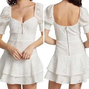 Alice + Olivia white short sleeve mini dress NWT